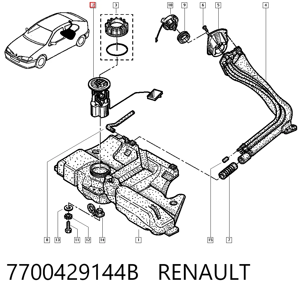 Moduł pompy paliwowej z czujnikiem poziomu paliwa Renault Megane I sedana (LA0, LA1) (1996 - 2003) cena, od 44,77 USD