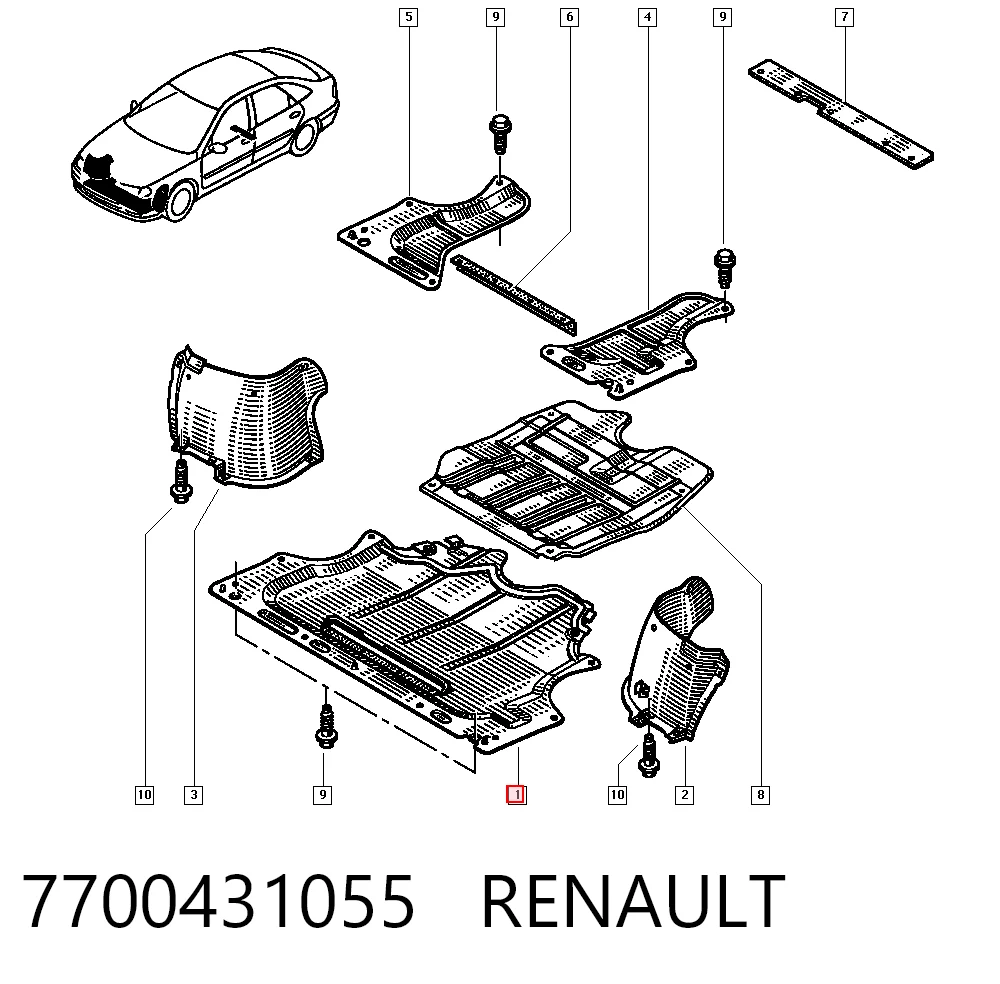 Osłona silnika, miski (przedziału silnika) do Renault Laguna I B56, 556