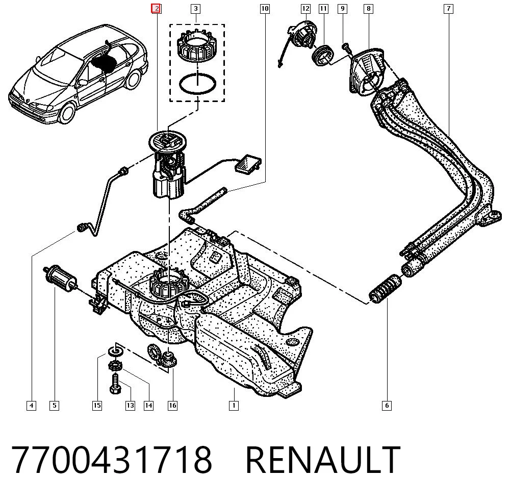 7700431718 Renault (RVI) Moduł pompy paliwowej z czujnikiem poziomu paliwa