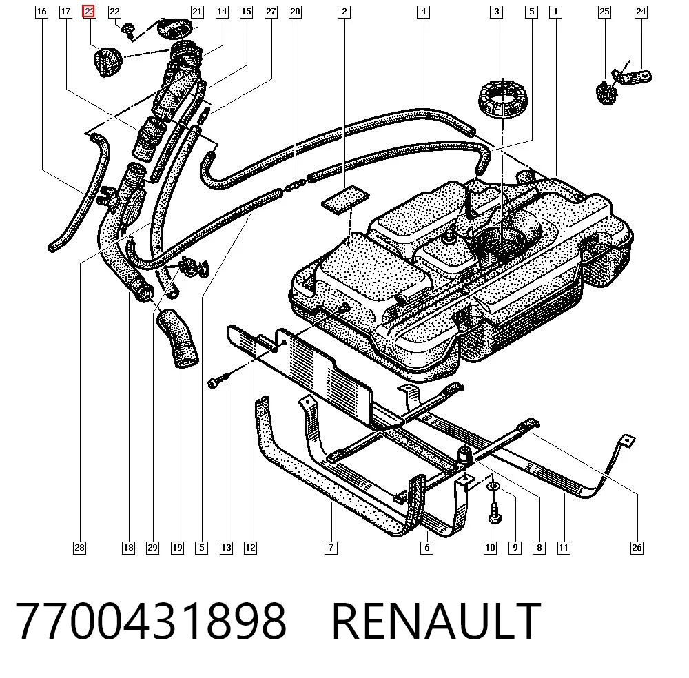 Korek wlewu paliwa do Renault Trafic II FL