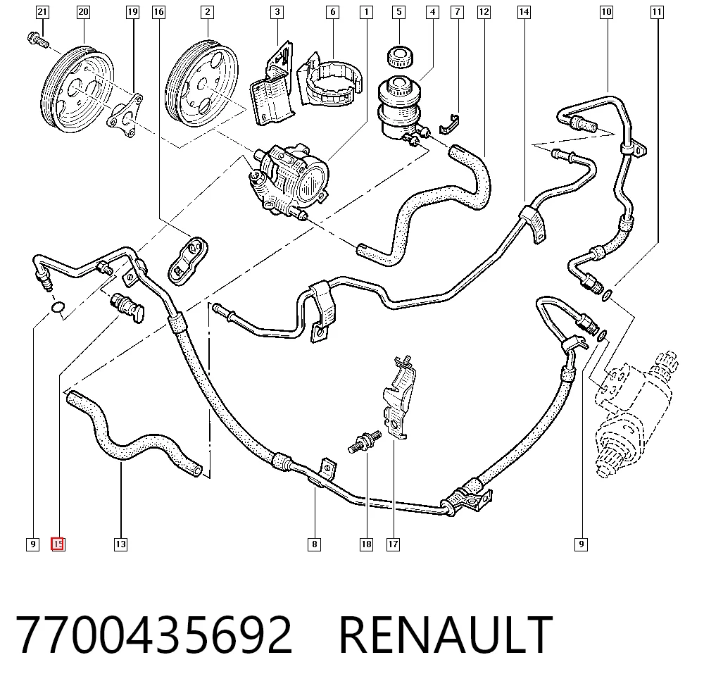 7700435692 Renault (RVI) Czujnik pompy wspomagania