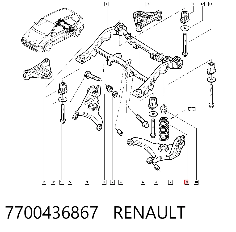 Sprężyna tylna Renault Scenic I minivan (JA0, JA1, FA0) (1999 - 2003) cena, od 57,07 USD