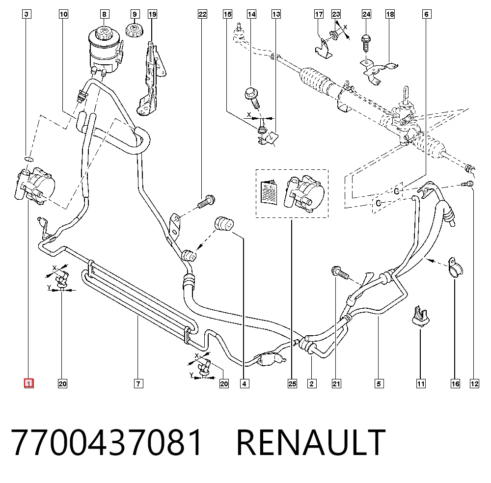 7700437081 Renault (RVI) Pompa wspomagania hydraulicznego kierownicy