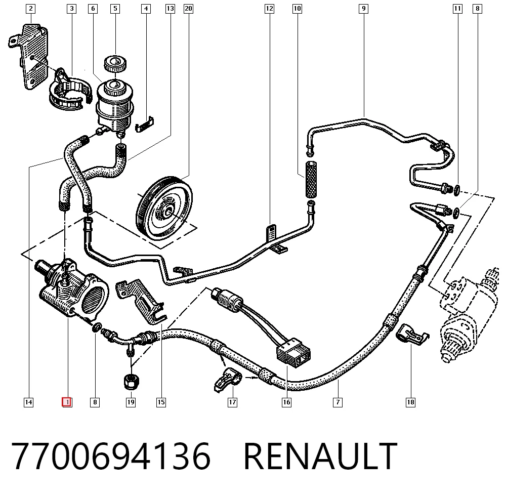 Pompa wspomagania hydraulicznego kierownicy Renault 11 5 dr