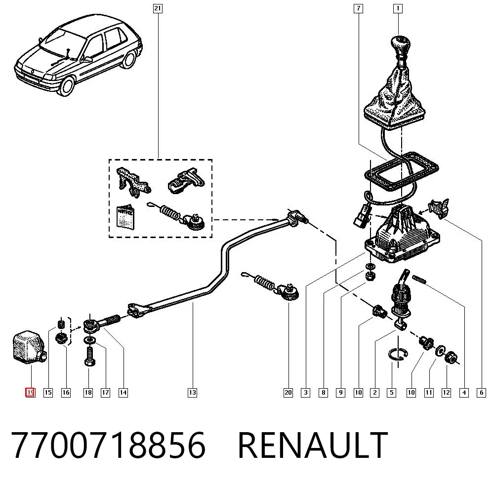 Osłona cięgna zmiany biegów do Renault 21  L48