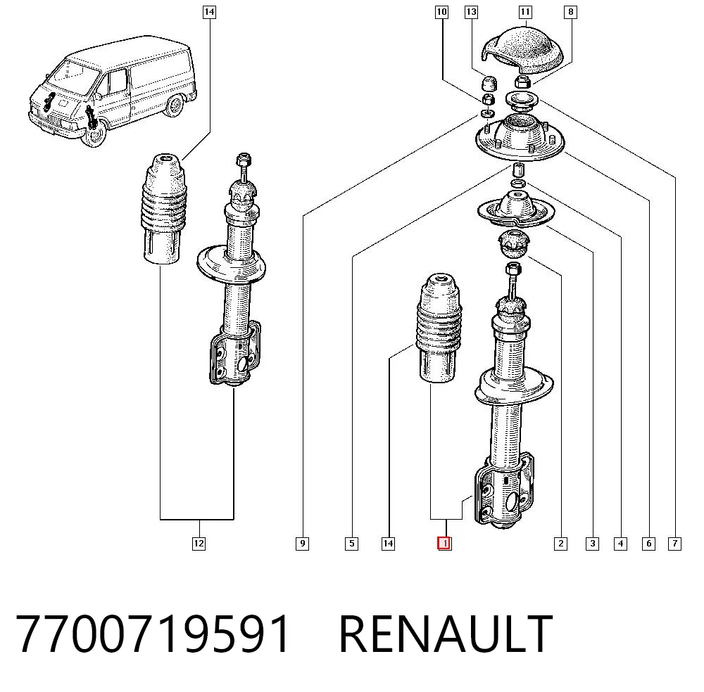  Amortyzator przedni lewy Renault Trafic 1