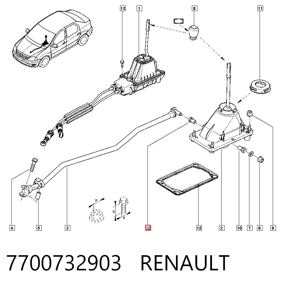 Tuleja mechanizmu zmiany biegów do Renault Megane I LA0, LA1