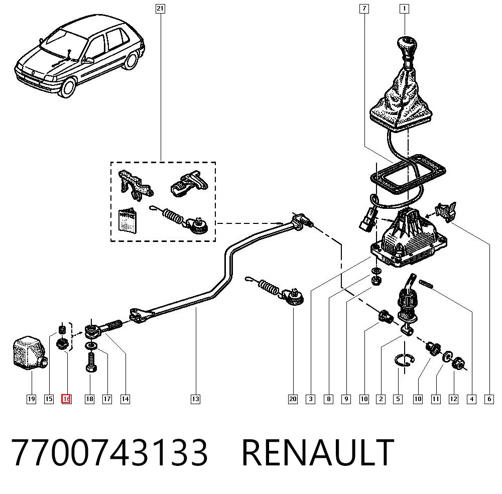 Kupić Tuleja mechanizmu zmiany biegów Renault Twingo I C06 w dobrej cenie