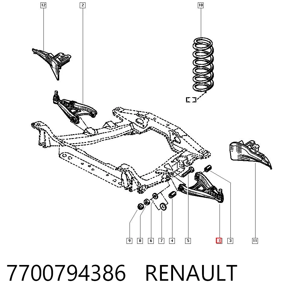 Wahacz zawieszenia przedniego dolny lewy Renault Clio I hatchback (BC57, 5357) (1990 - 1998) cena, od 49,44 USD