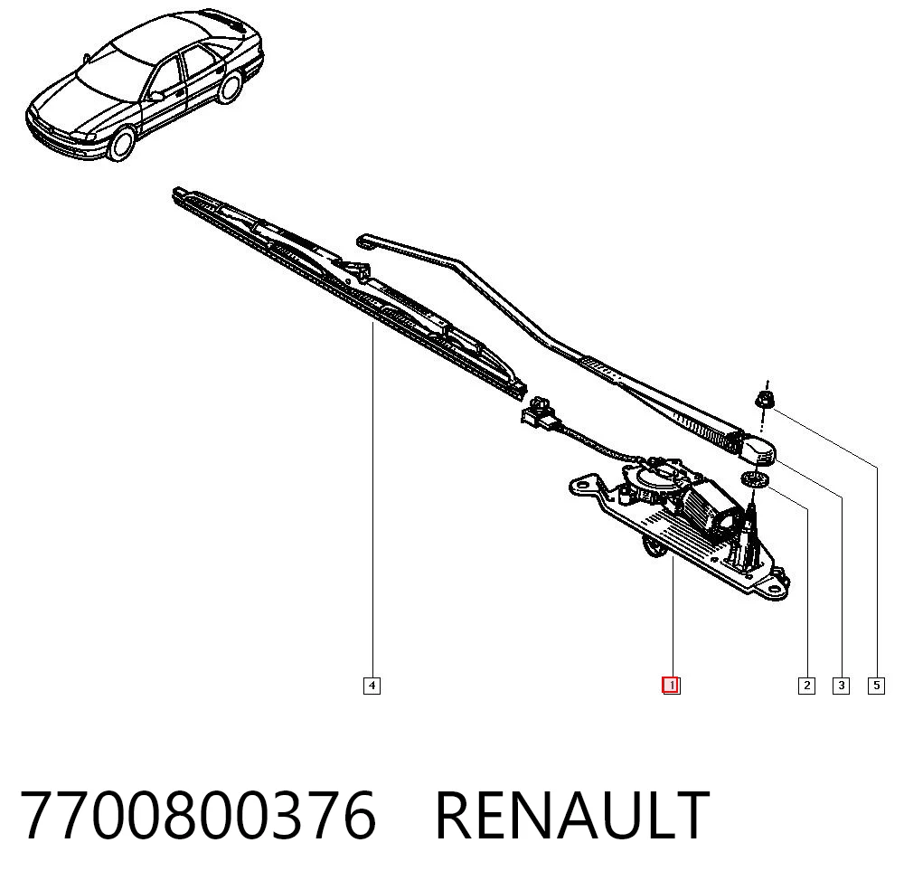 Silniczek wycieraczki tylnej szyby do Renault Safrane I B54