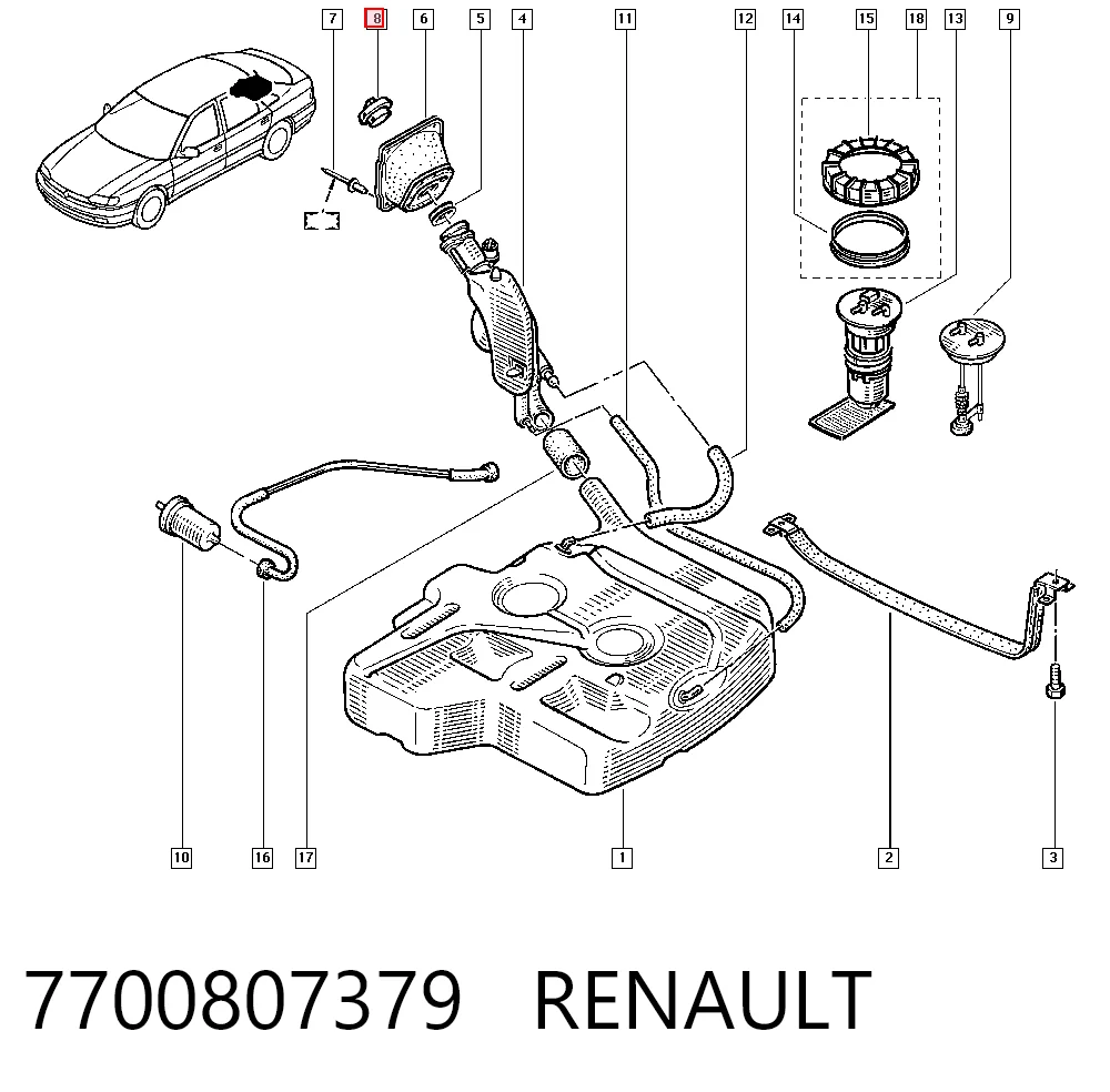 Korek wlewu paliwa Renault Trafic II awangarda (FL) (2001 - 2014) cena, od 40,86 USD