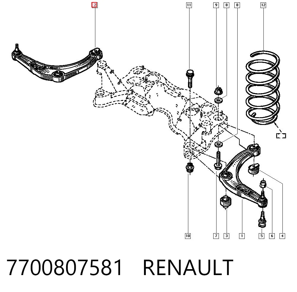 Wahacz zawieszenia przedniego dolny prawy Renault Safrane I hatchback (B54) (1992 - 1996) cena, od 64,67 USD