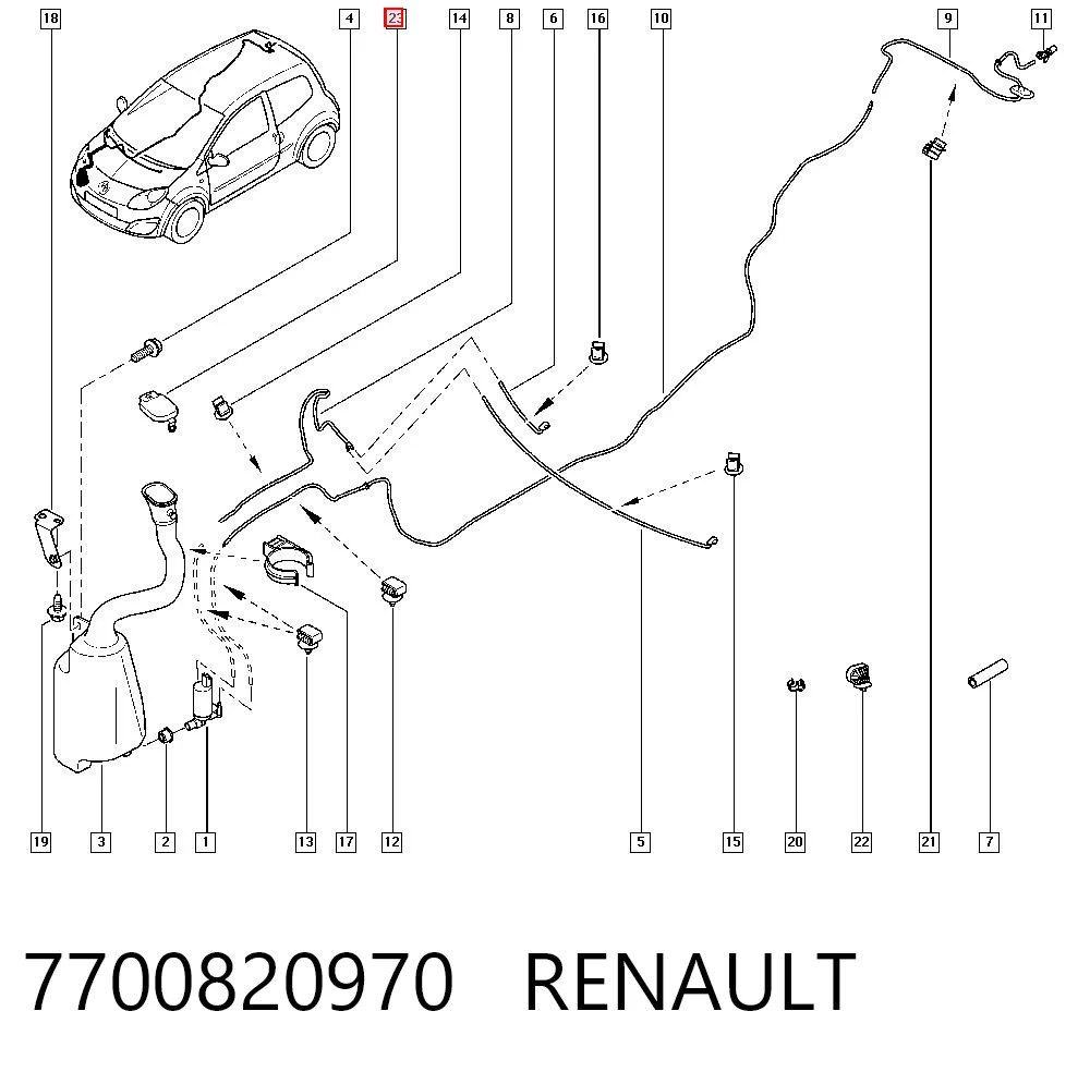 Korek zbiornika spryskiwacza Renault LOGAN I