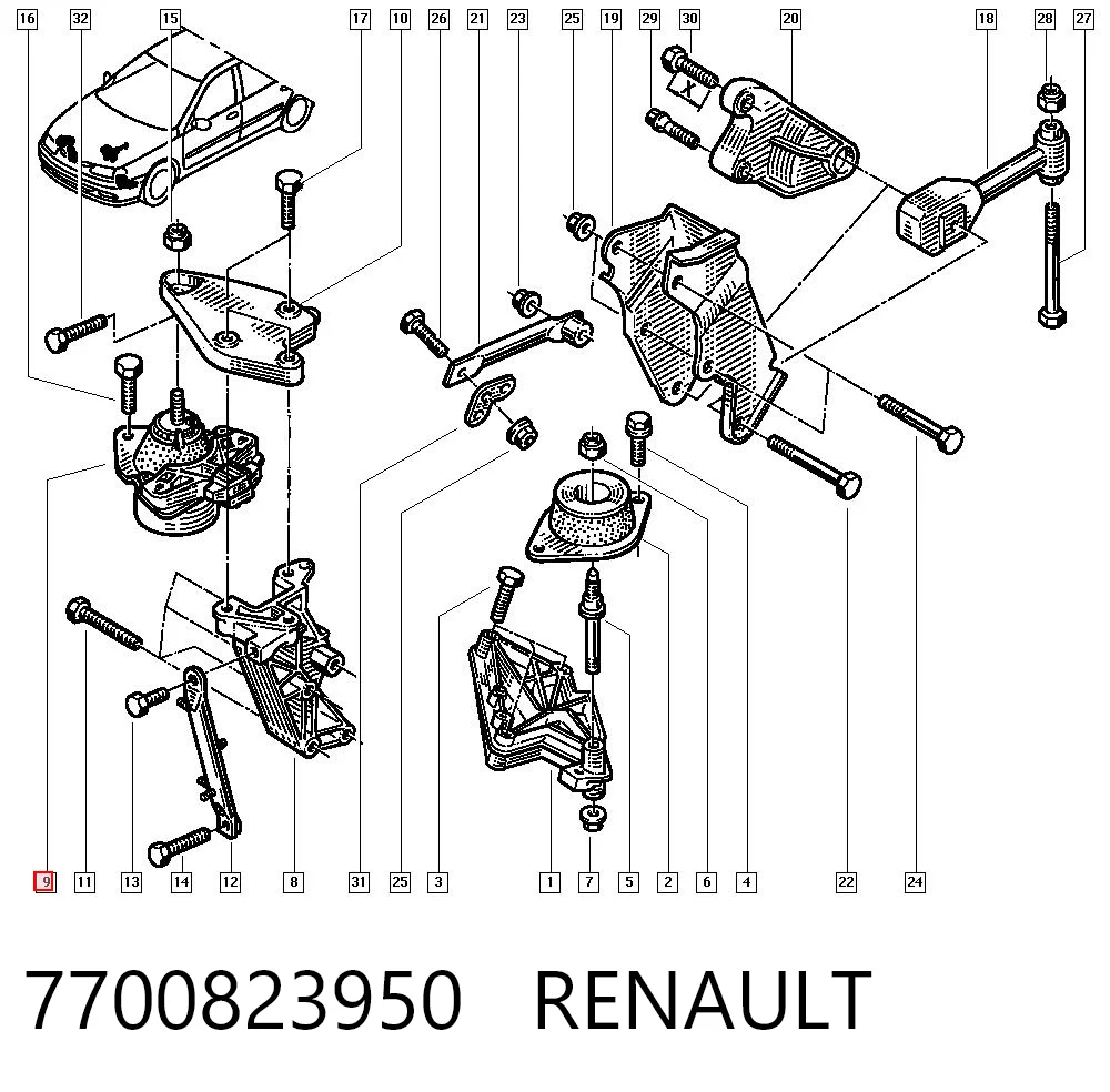  Poduszka (podpora) silnika prawa Renault Espace 3