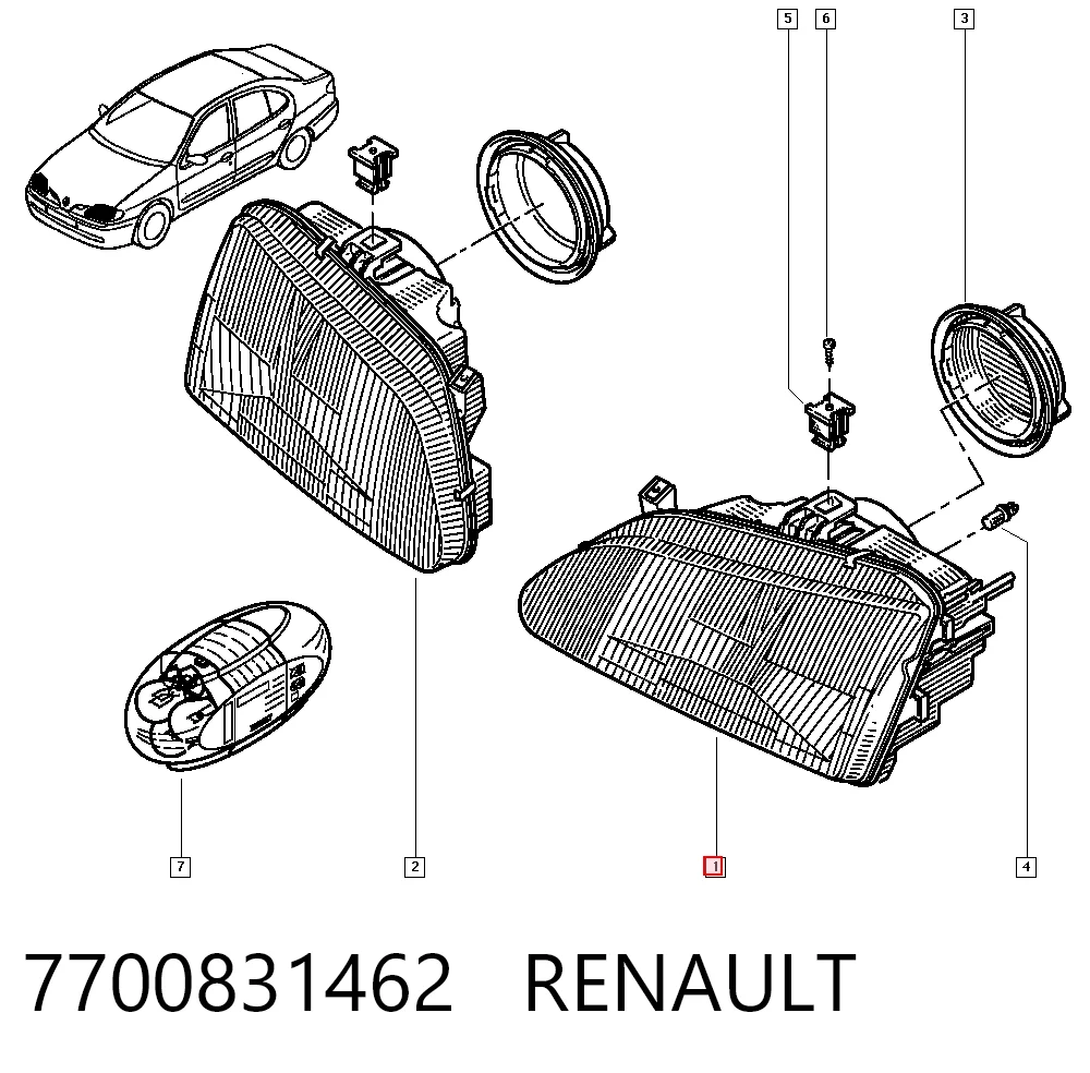 Do koszyka Reflektor lewy Renault Megane SCENIC JA0, JA1