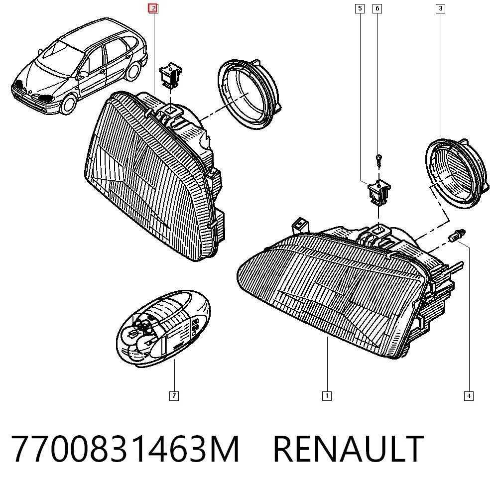  Reflektor prawy Renault Megane 