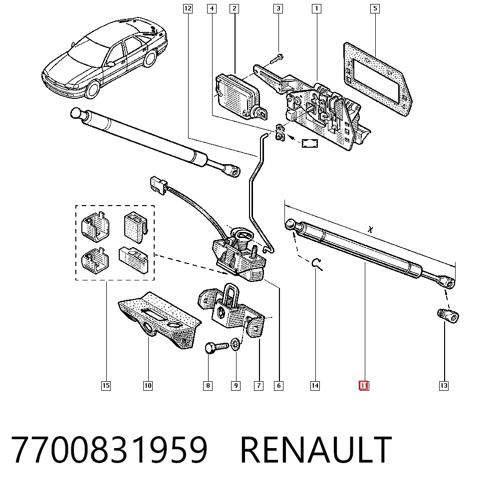 Amortyzator klapy bagażnika (3/5 drzwi-tylnych) Peugeot/Citroen 9683422380 cena, od 15,75 USD