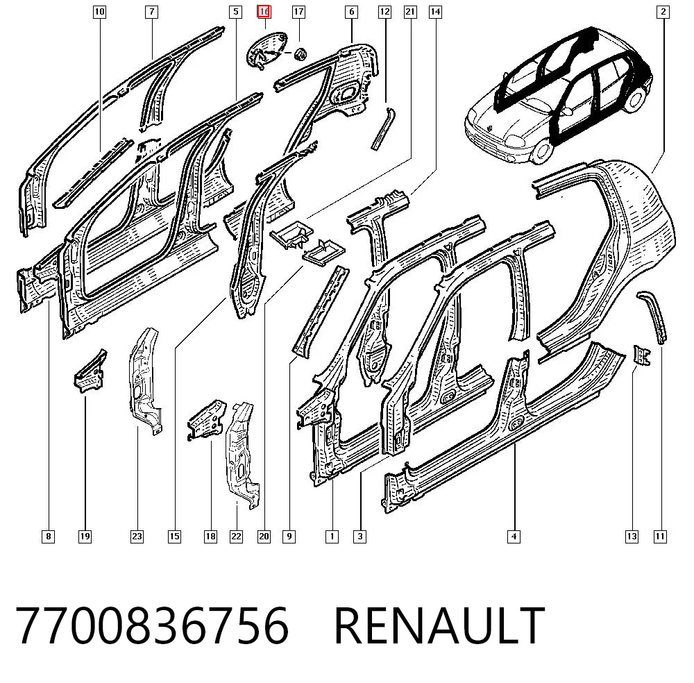 7700836756 Renault (RVI) Klapka wlewu paliwa