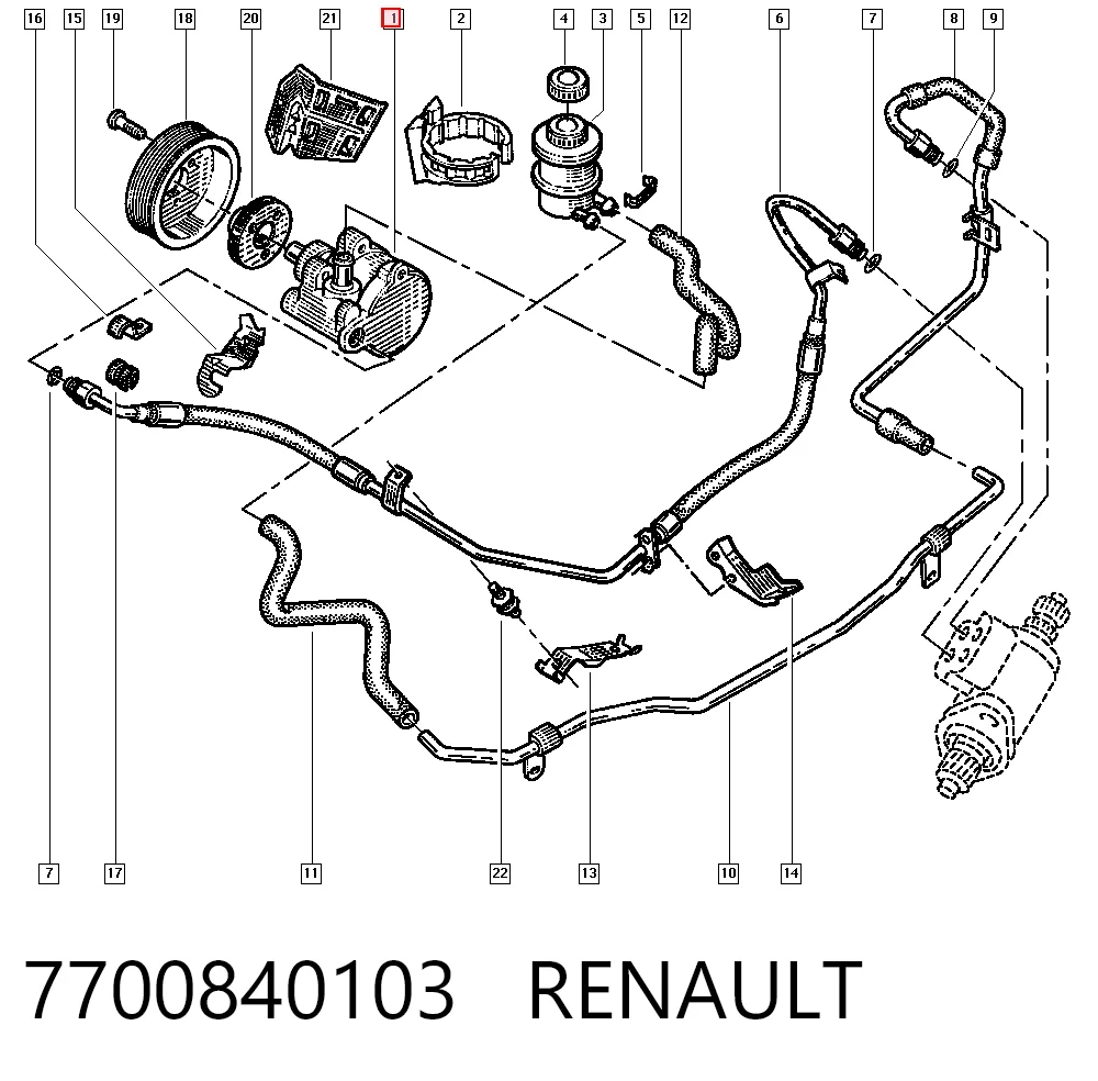 Do koszyka Pompa wspomagania hydraulicznego kierownicy Renault 19 II B53, C53