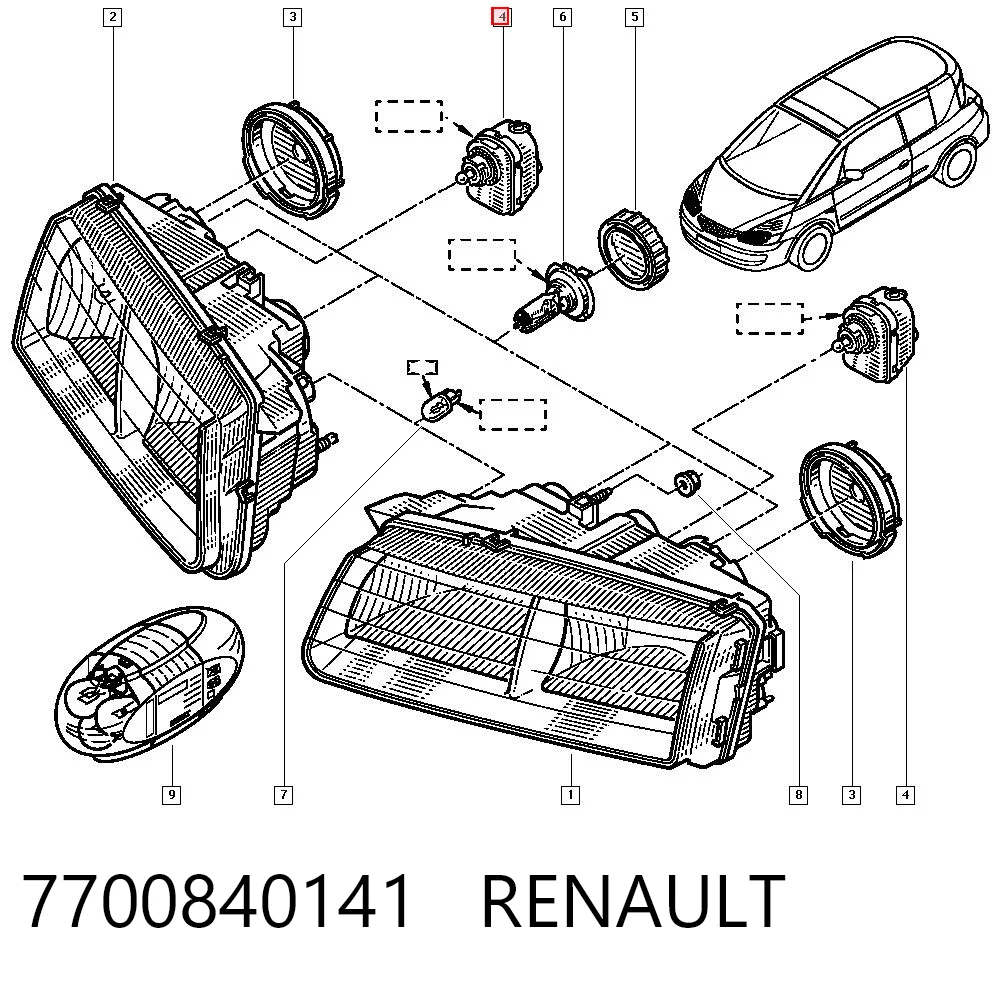 Korektor swiatel Renault Laguna I hatchback (B56, 556) (1993 - 2002) cena, od 32,34 USD