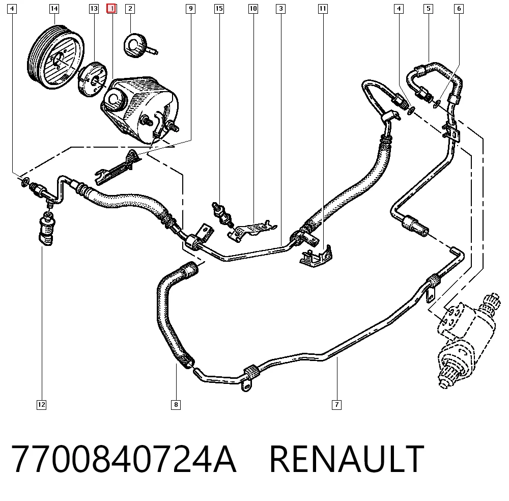 Do koszyka Pompa wspomagania hydraulicznego kierownicy Renault 19 I B53, C53