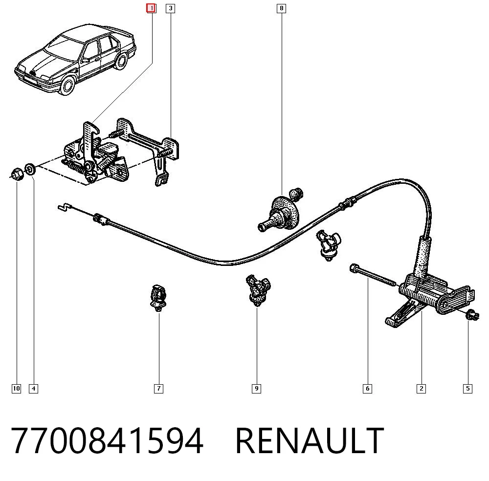 Kupić Zamek maski Renault 19 II B53, C53 w dobrej cenie