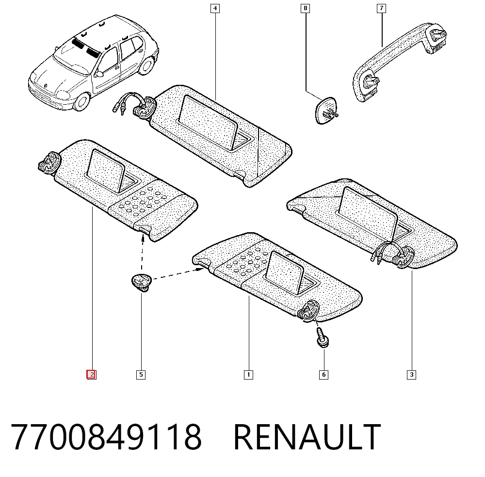 Osłona przeciwsłoneczna do Renault Clio II BB, CB