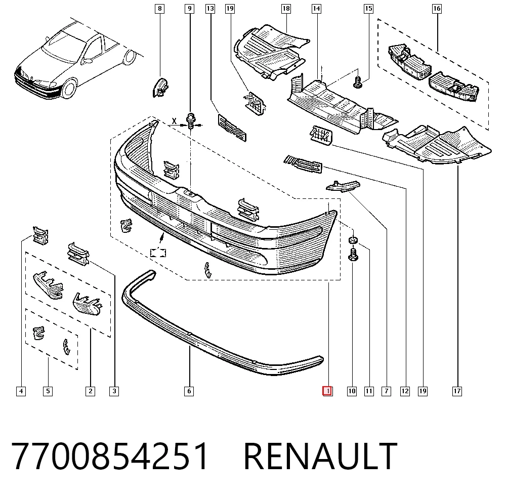 Zderzak przedni do Renault Megane I EA0, EA1