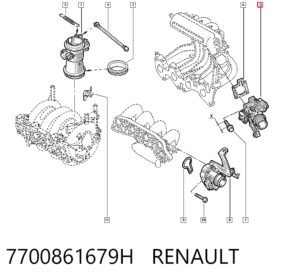 Przepustnica, komplet do Renault Megane SCENIC JA0, JA1