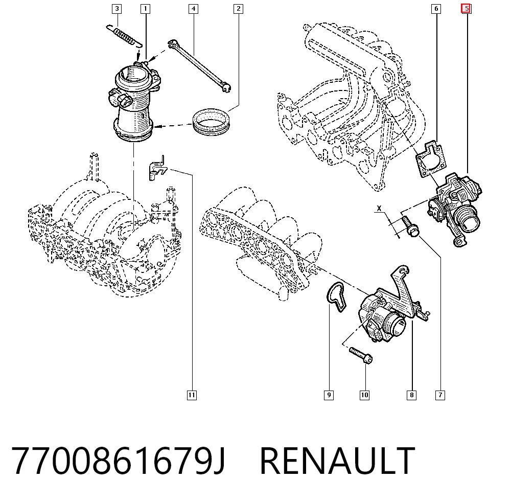 Przepustnica, komplet Renault Megane SCENIC minivan (JA0, JA1) (1996 - 2001) cena, od 51,08 USD