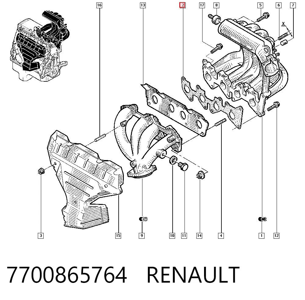 Uszczelka kolektora ssącego do Renault Megane JA0, JA1