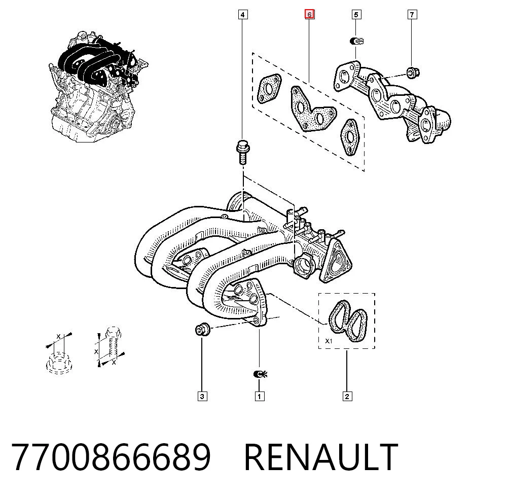 Uszczelka kolektora wydechowego Renault Clio I hatchback (BC57, 5357) (1990 - 1998) cena, od 6,19 USD