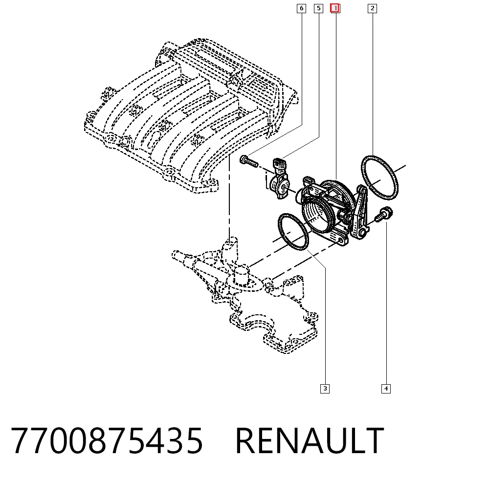 7700875435 Renault (RVI) Przepustnica, komplet