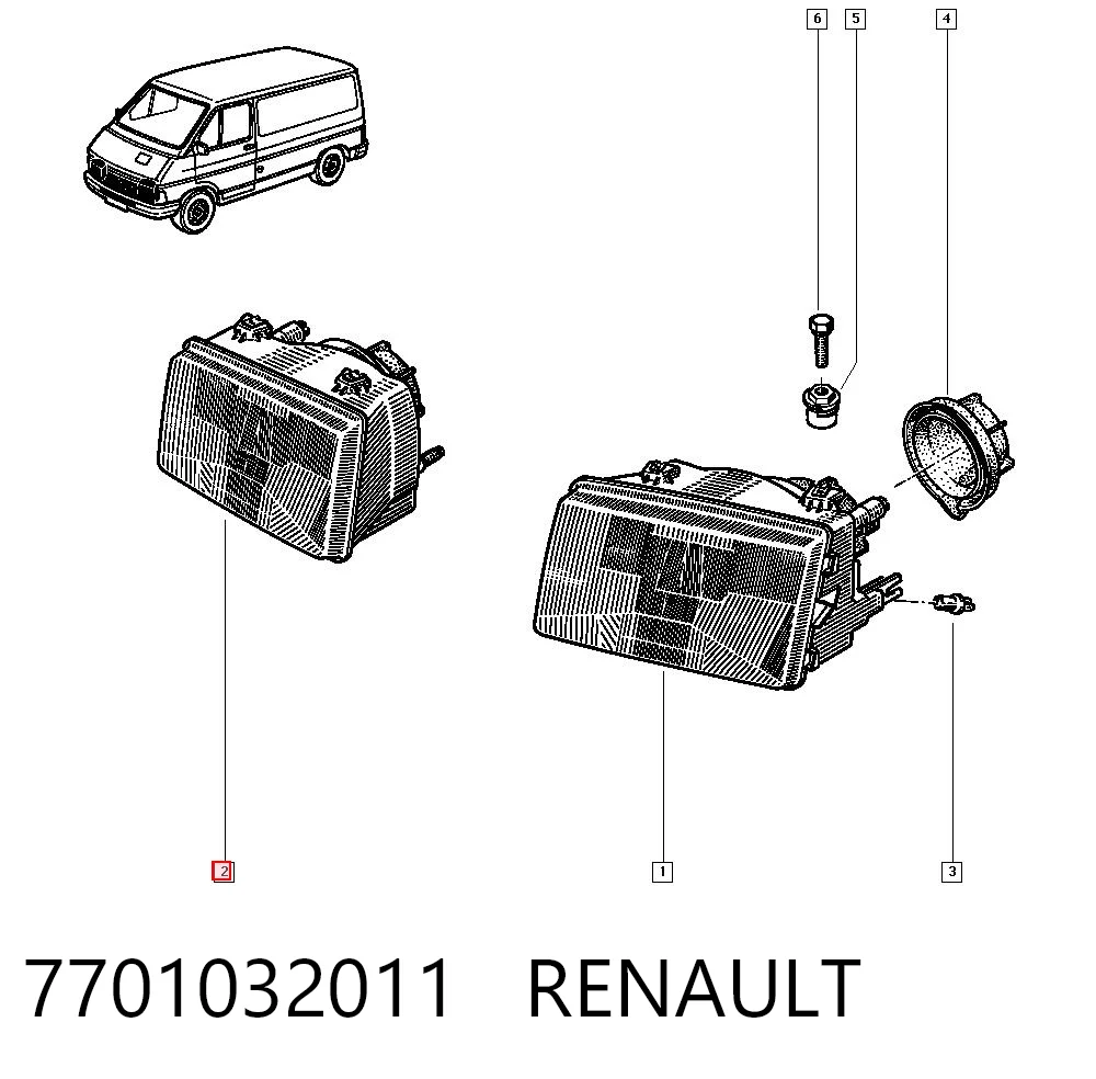 Reflektor prawy do Renault Trafic I TXX