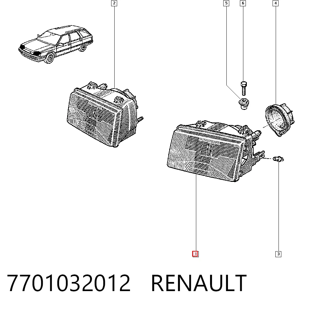 Reflektor lewy do Renault 21  L48