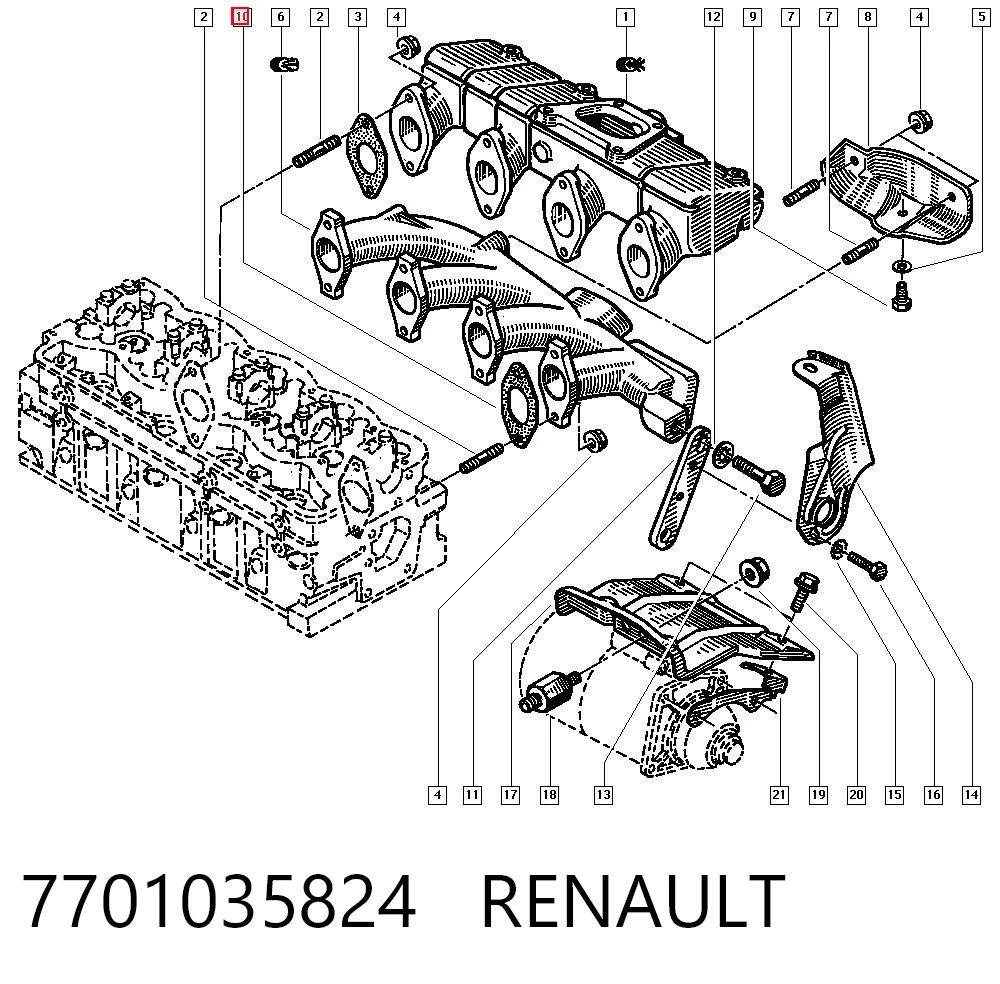 Do koszyka Uszczelka kolektora wydechowego Renault Trafic I TXX