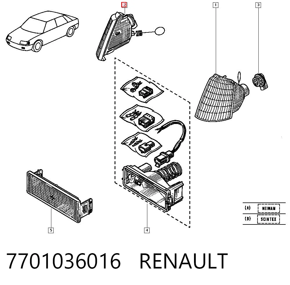 Kierunkowskaz prawy do Renault 19 I B53, C53