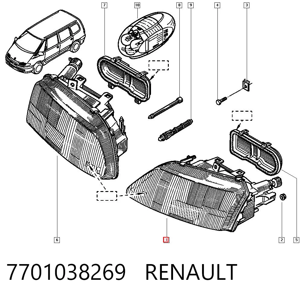  Reflektor lewy Renault Laguna 1