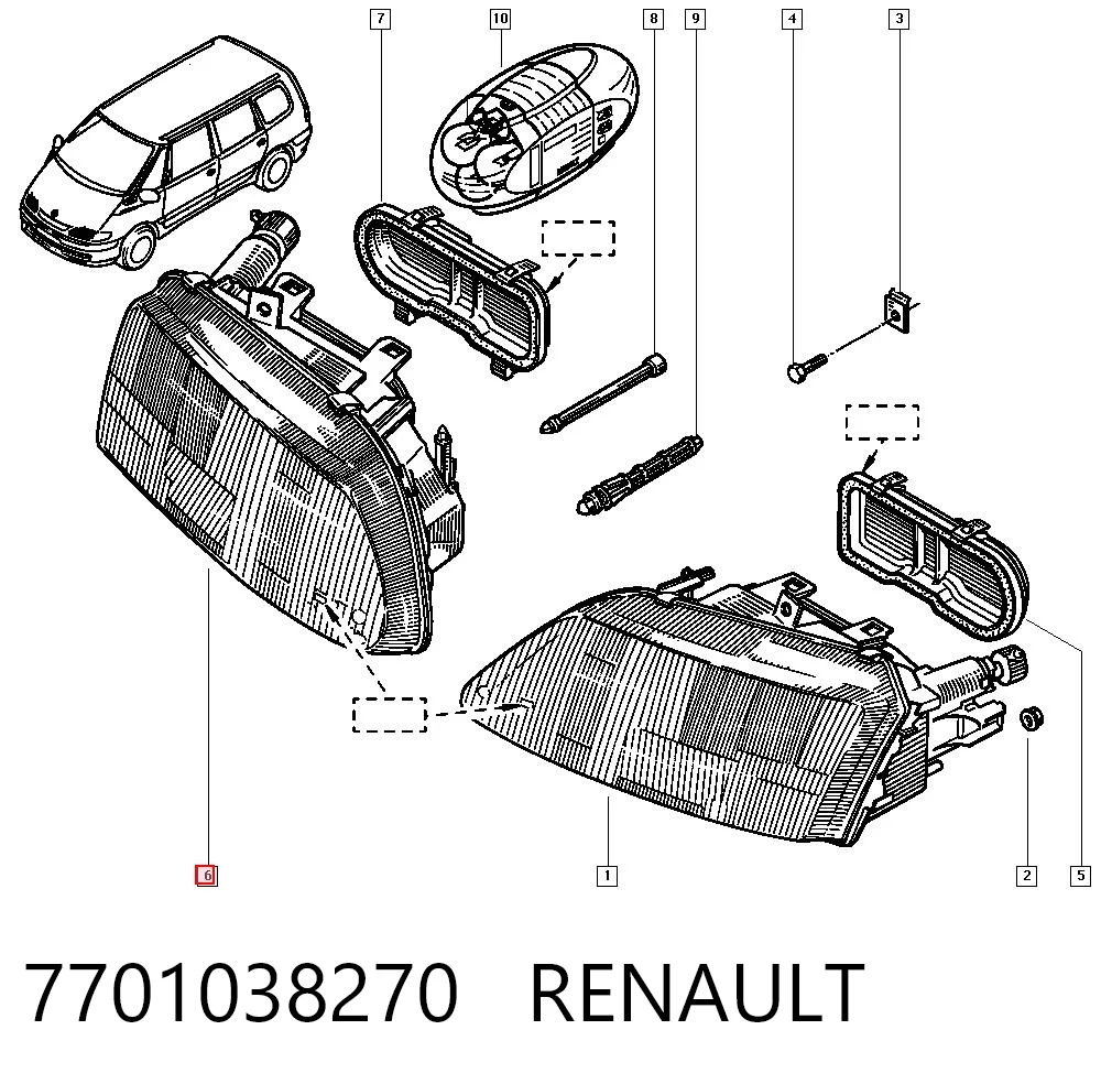 Reflektor prawy Renault Laguna 1