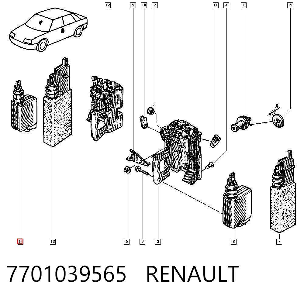 7701039565 Renault (RVI) Silniczek zamka drzwi