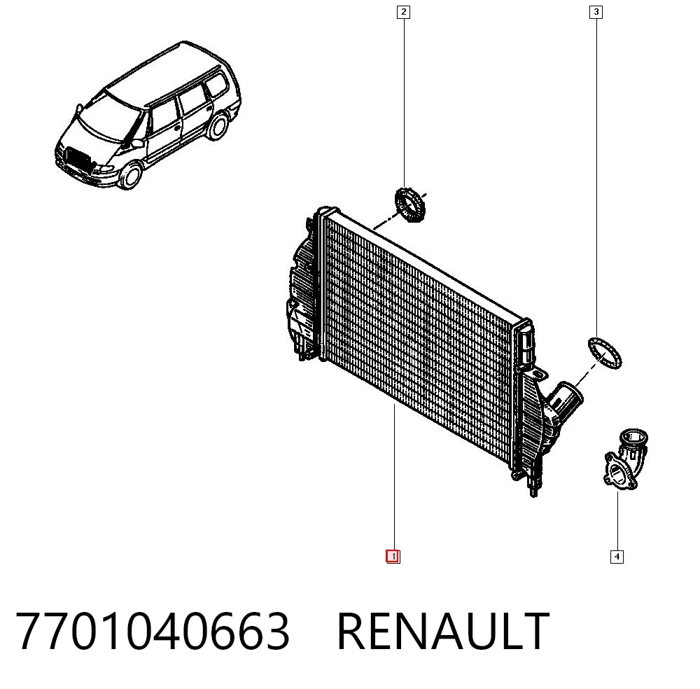 Do koszyka Chłodnica intercoolera Renault Espace III JE