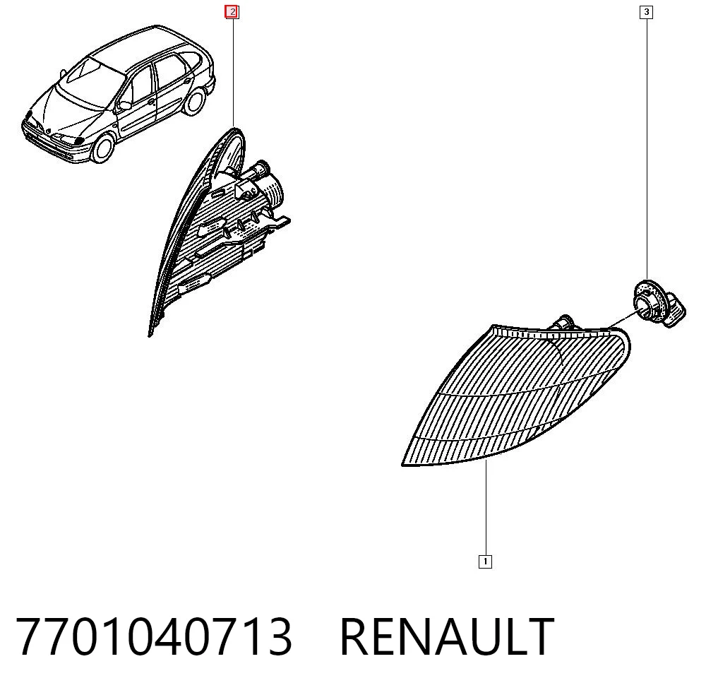  Kierunkowskaz prawy Renault Megane 1