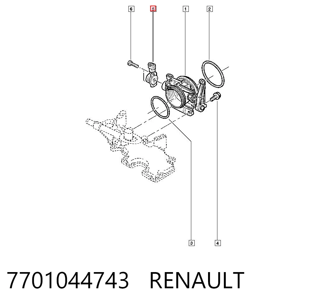 7701044743 Renault (RVI) Czujnik położenia przepustnicy (potencjometr)