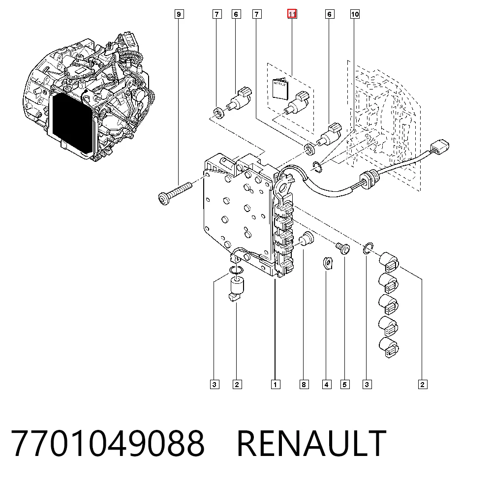 7701049088 Renault (RVI) Solenoid automatycznej skrzyni biegów