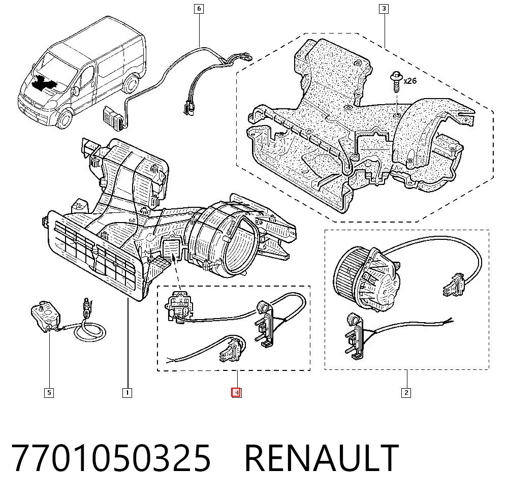 7701050325 Renault (RVI) Rezystor wentylatora nagrzewnicy (ogrzewacza kabiny)