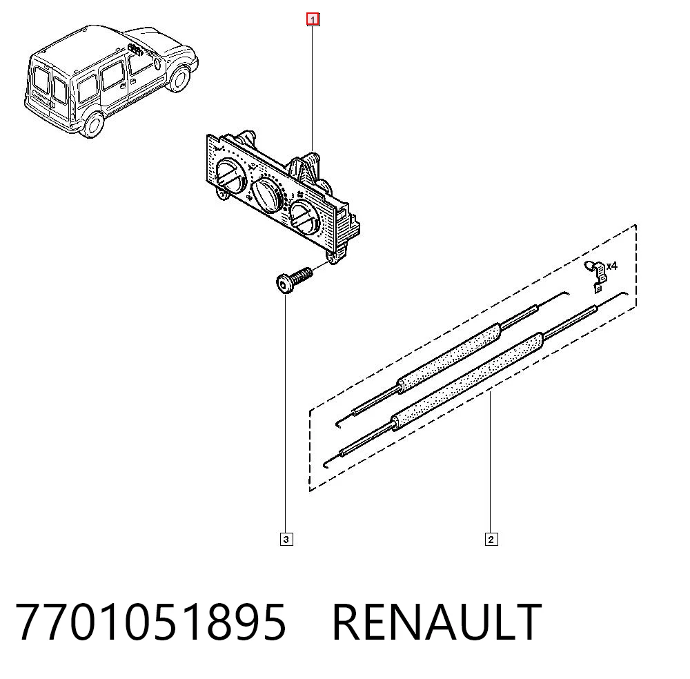 Sterownik trybów ogrzewania/klimatyzacji do Renault Kangoo I KC0, KC1