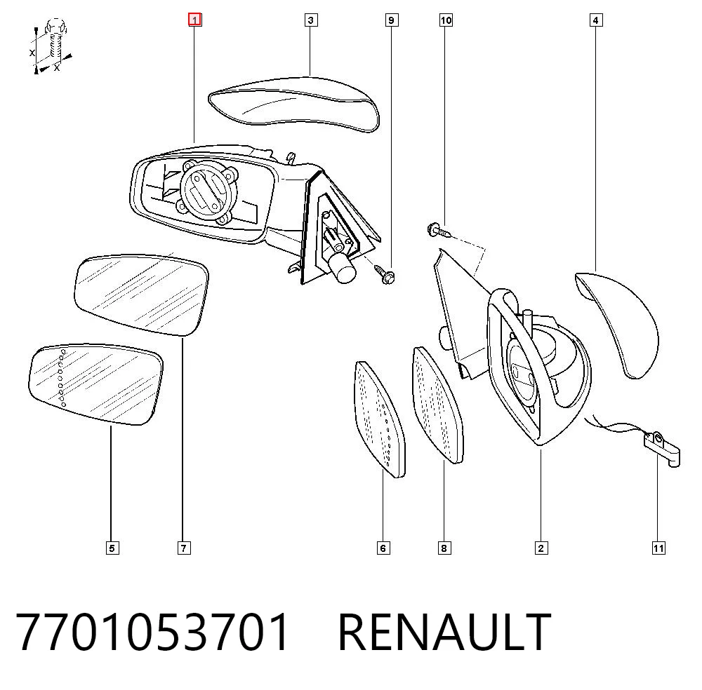 Lusterko wsteczne lewe do Renault Espace IV JK0
