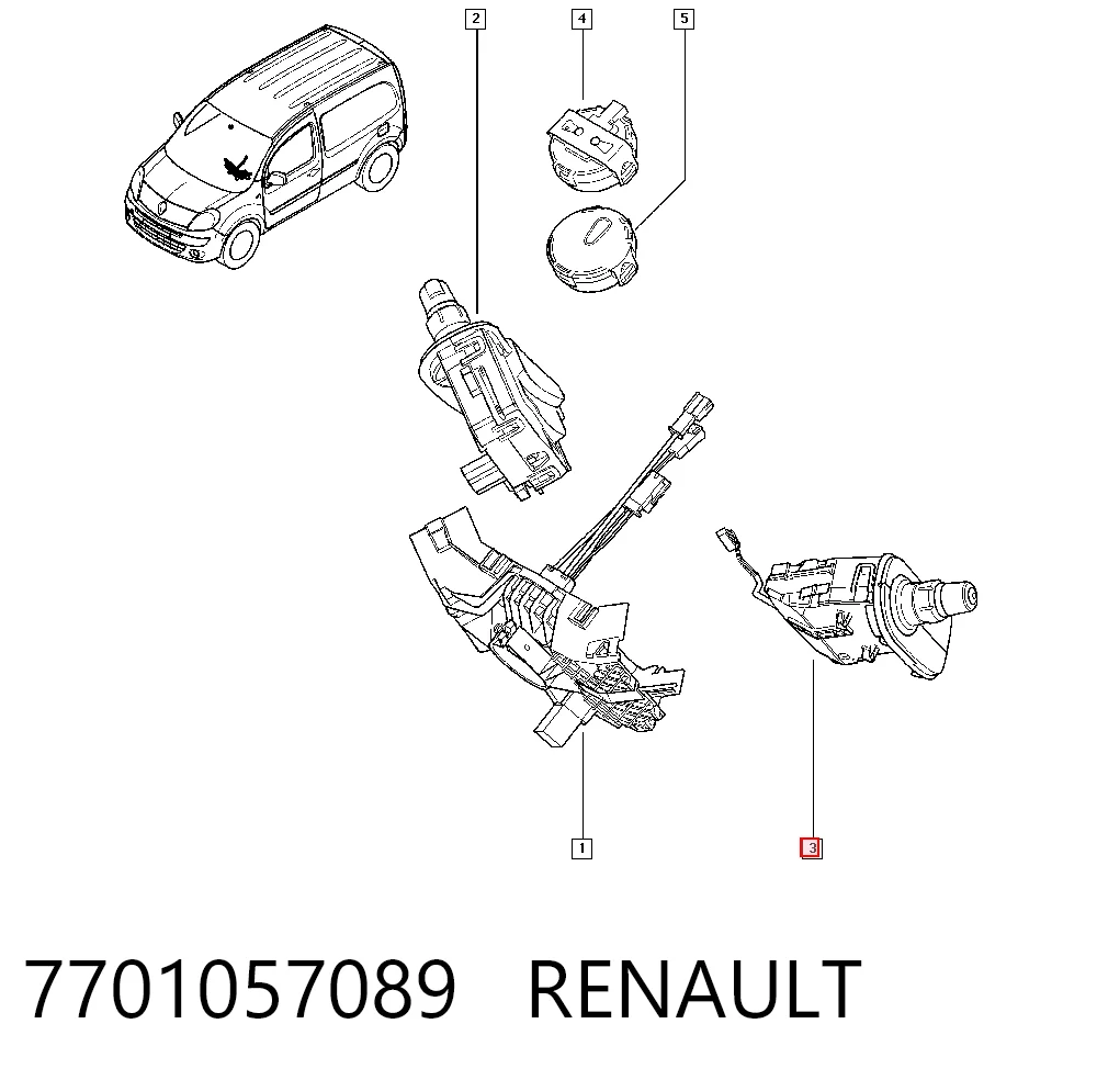 7701057089 Renault (RVI) Przełącznik zespolony lewy