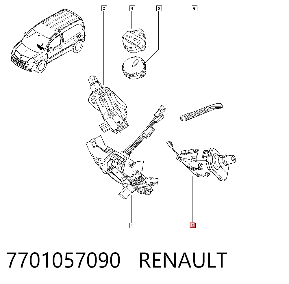 7701057090 Renault (RVI) Przełącznik zespolony lewy
