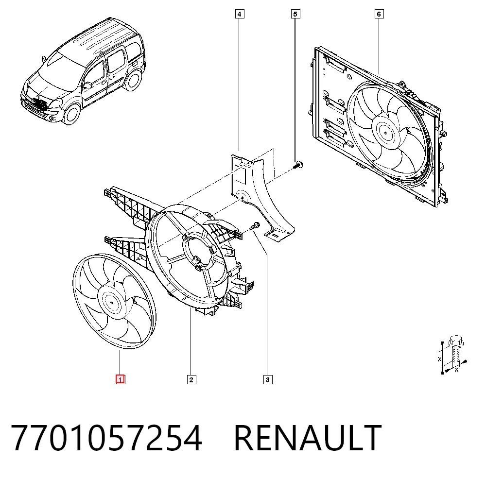 Wentylator elektryczny układu chłodzenia kompletny (silnik+wirnik) do Renault Scenic II JM0, JM1